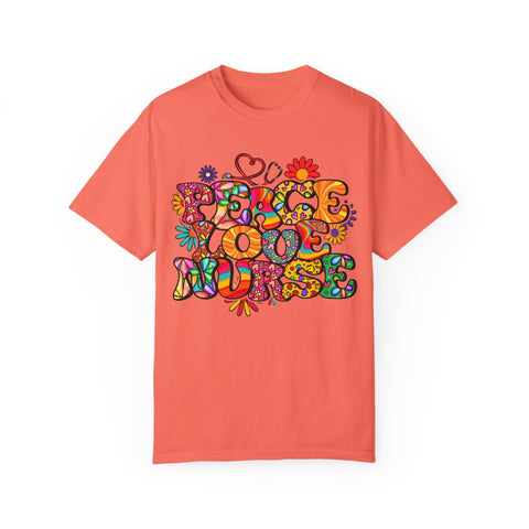 Peace Love Music Unisex Garment-Dyed T-shirt