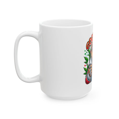 Good Vibes Bear Ceramic Mug - Fun 11oz/15oz Coffee/Tea Cup for Chill Days