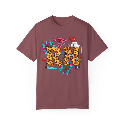 Trendy RN Graphic T-Shirt for Nurses - Garment-Dyed Unisex Tee