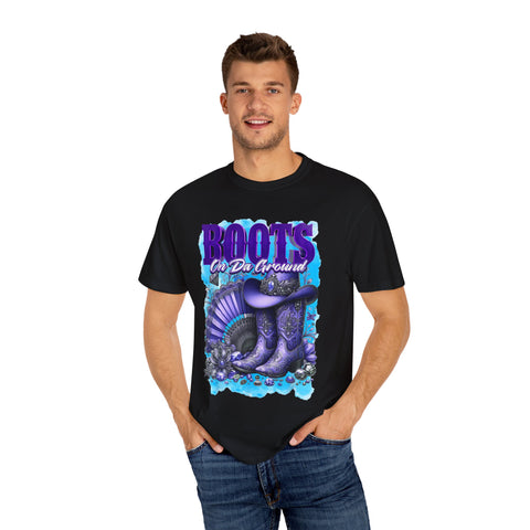 Unisex Garment-Dyed T-Shirt - "Boots On Da Ground" Graphic Tee