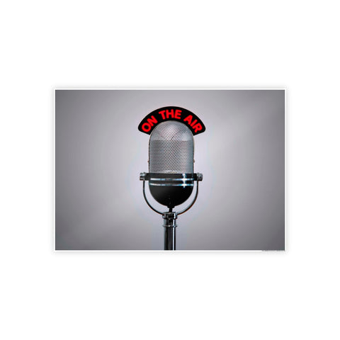 Retro Microphone Wall Art Poster - 'On The Air' Decor for Music Lovers