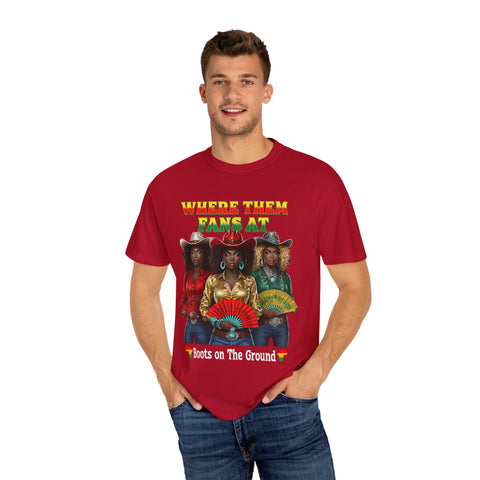 Where Them Fangs At Unisex Garment-Dyed T-shirt - Bold Graphic Tee for Women