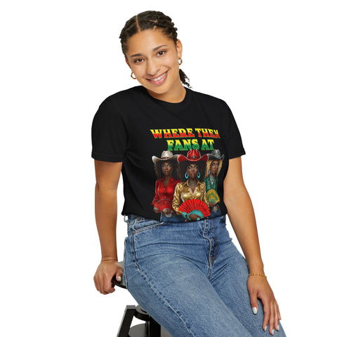 Where Them Fangs At Unisex Garment-Dyed T-shirt - Bold Graphic Tee for Women