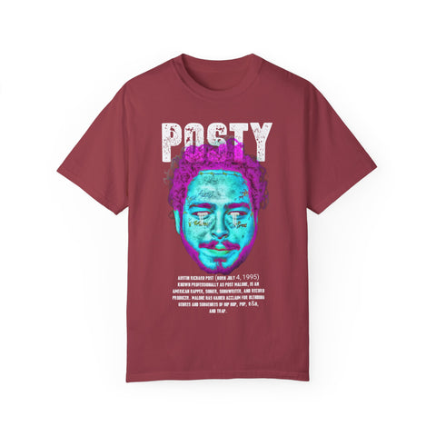 Posty Unisex Garment-Dyed T-shirt | Vibrant Vintage Style Tee for Music Lovers