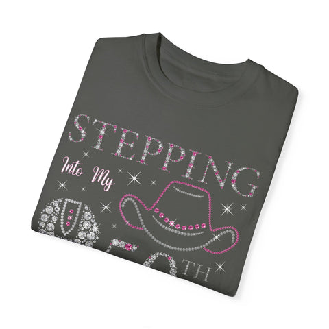 50th Birthday T-Shirt - Stepping Into My 50th with My Boots on the Ground