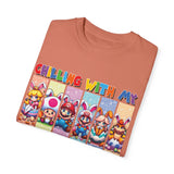 Chilling with My Peeps Unisex Garment-Dyed T-Shirt | Fun Graphic Tee for Friends