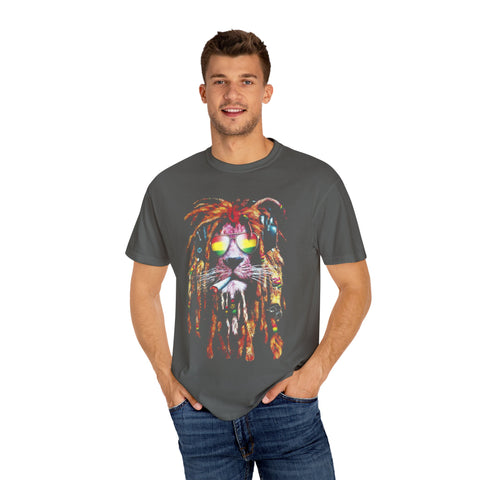 Cool Lion Sunglasses Unisex Garment-Dyed T-shirt