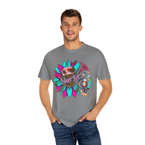 Colorful Nurse Appreciation T-Shirt - Garment-Dyed Unisex Tee