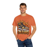 Unisex Garment-Dyed T-Shirt - 'On Fire' Graphic Tee for Sneaker Enthusiasts