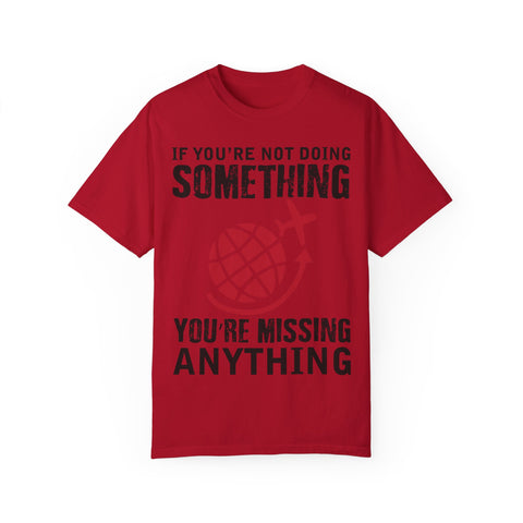 Adventure Awaits Unisex Garment-Dyed T-Shirt | Travel Quote Tee