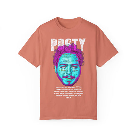 Posty Unisex Garment-Dyed T-shirt | Vibrant Vintage Style Tee for Music Lovers
