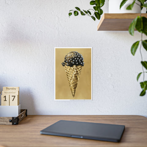 Glamorous Ice Cream Art Print - Glossy Poster for Chic Home Decor