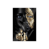 Elegant Gloss Art Poster - Black and Gold Face Design
