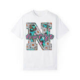 Nurse Floral Monogram T-Shirt - Unisex Garment-Dyed Style