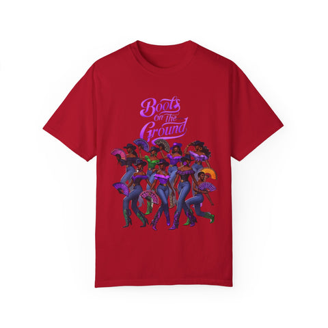 Empowering Women T-Shirt - Boots on the Ground Design - Unisex Garment-Dyed Tee