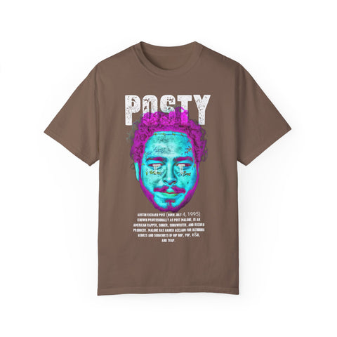 Posty Unisex Garment-Dyed T-shirt | Vibrant Vintage Style Tee for Music Lovers
