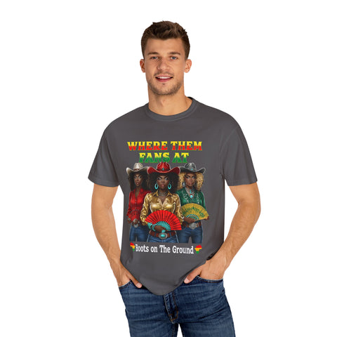 Where Them Fangs At Unisex Garment-Dyed T-shirt - Bold Graphic Tee for Women