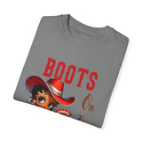 Boots On The Ground Unisex Garment-Dyed T-Shirt - Fun Western Style Tee for Festival Season