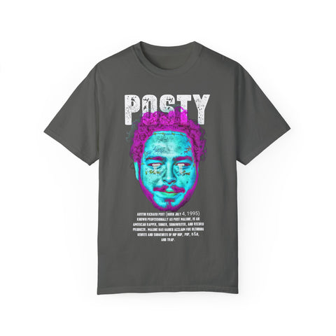 Posty Unisex Garment-Dyed T-shirt | Vibrant Vintage Style Tee for Music Lovers