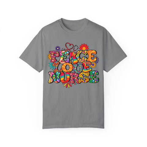 Peace Love Music Unisex Garment-Dyed T-shirt