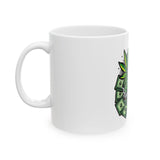 Skull & Leaf Ceramic Mug - 11oz, 15oz | Perfect for Stoners & Rebel Spirits