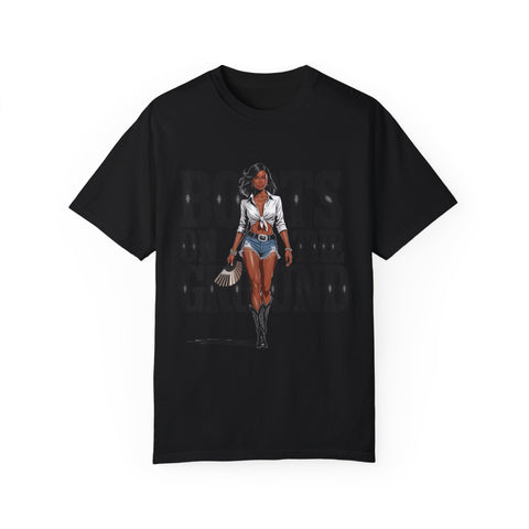 Unisex Garment-Dyed T-shirt - 'Boots on the Ground' Graphic Tee
