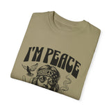 Unisex Garment-Dyed Peace T-Shirt - Vintage Style for Calm Living