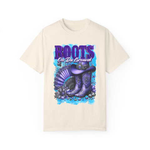 Unisex Garment-Dyed T-Shirt - "Boots On Da Ground" Graphic Tee