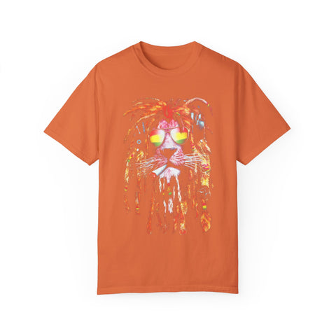 Cool Lion Sunglasses Unisex Garment-Dyed T-shirt