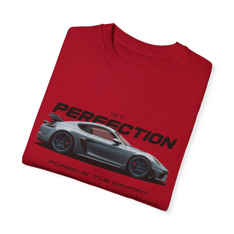 Unisex Garment-Dyed T-Shirt - 'This is Perfection' Porsche 718 Cayman Tee