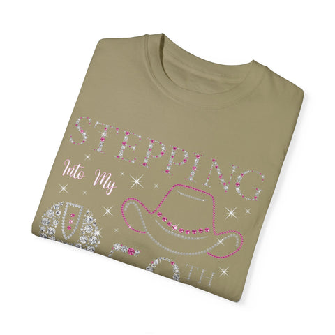 50th Birthday T-Shirt - Stepping Into My 50th with My Boots on the Ground