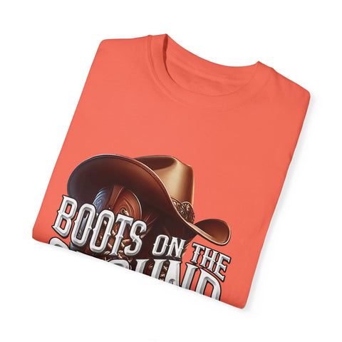 Unisex Garment-Dyed T-Shirt - 'Boots on the Ground' Country Lifestyle Tee