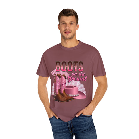 Unisex Garment-Dyed T-shirt - "Boots on the Ground" Country Style Tee