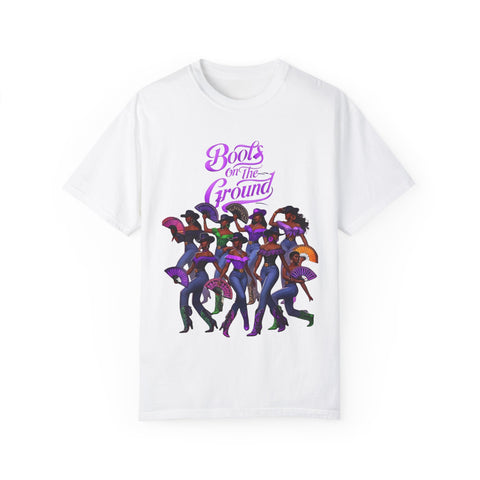 Empowering Women T-Shirt - Boots on the Ground Design - Unisex Garment-Dyed Tee
