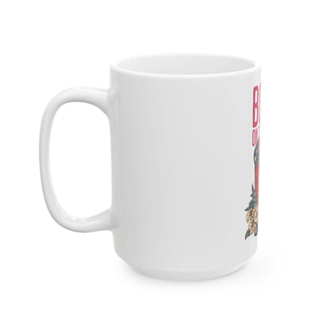 "Boho Floral Ceramic Coffee Mug – Perfect Gift for Nature Lovers"