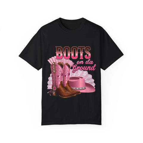 Unisex Garment-Dyed T-shirt - "Boots on the Ground" Country Style Tee