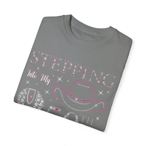 50th Birthday T-Shirt - Stepping Into My 50th with My Boots on the Ground