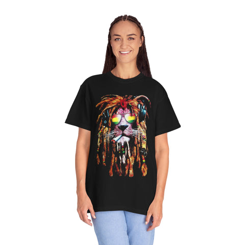 Cool Lion Sunglasses Unisex Garment-Dyed T-shirt