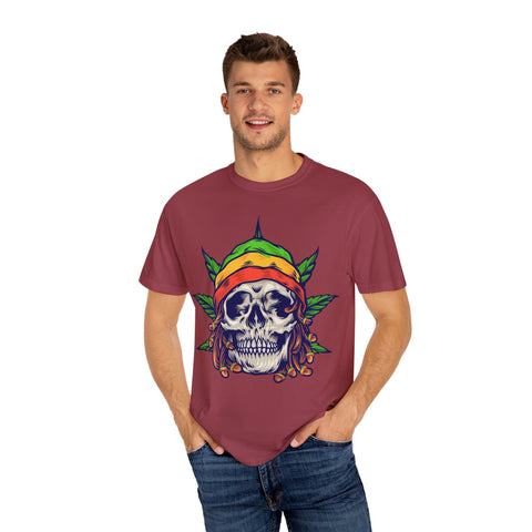 Skull & Leaf Graphic Unisex T-Shirt - Perfect for Festivals & Casual Wear
