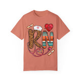 RN Nurse Graphic T-Shirt - Cute Leopard Print Design for Healthcare Workers