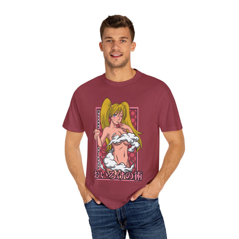 Anime-Inspired Unisex Garment-Dyed T-Shirt - Playful Manga Design