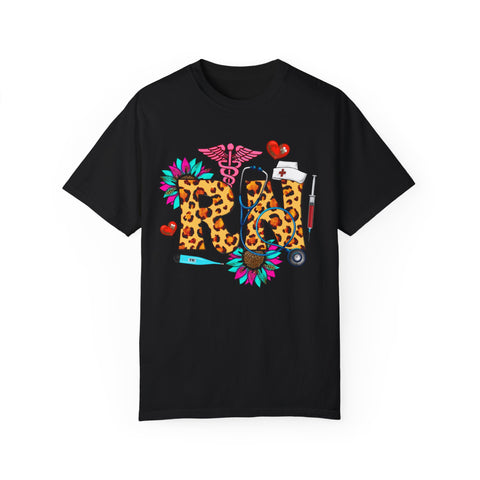 Trendy RN Graphic T-Shirt for Nurses - Garment-Dyed Unisex Tee