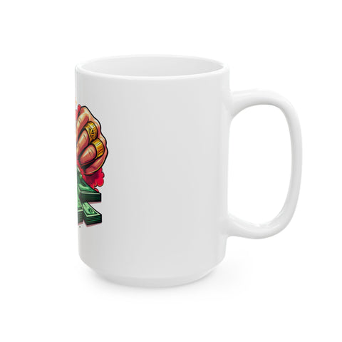 Rolling Hands Ceramic Mug - 11oz & 15oz | Perfect for Coffee Lovers & Gift Ideas
