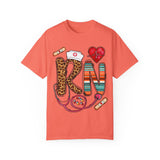RN Nurse Graphic T-Shirt - Cute Leopard Print Design for Healthcare Workers