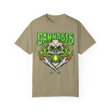 Skull & Cannabis Unisex Garment-Dyed T-Shirt - Unique Graphic Tee for Weed Enthusiasts