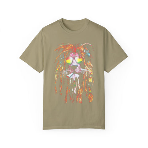 Cool Lion Sunglasses Unisex Garment-Dyed T-shirt