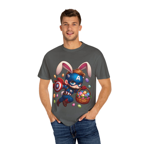 Easter Bunny Captain T-Shirt - Fun Unisex Garment-Dyed Tee