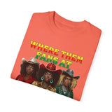 Where Them Fangs At Unisex Garment-Dyed T-shirt - Bold Graphic Tee for Women