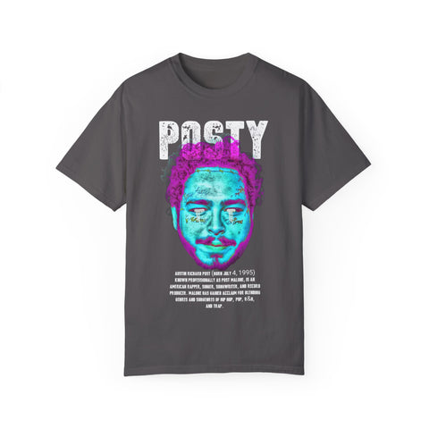 Posty Unisex Garment-Dyed T-shirt | Vibrant Vintage Style Tee for Music Lovers