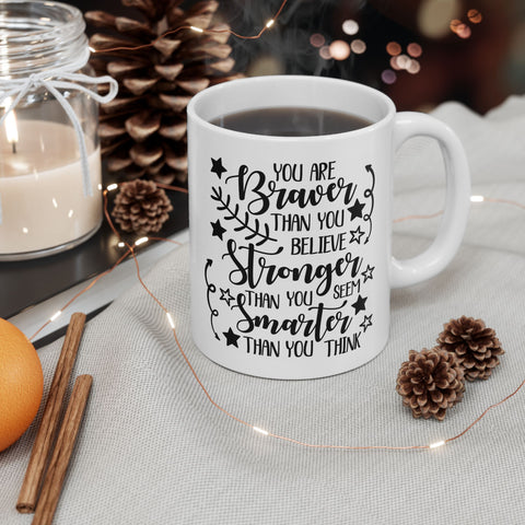 Inspirational Ceramic Mug | 11oz & 15oz | Motivational Quote with Stars